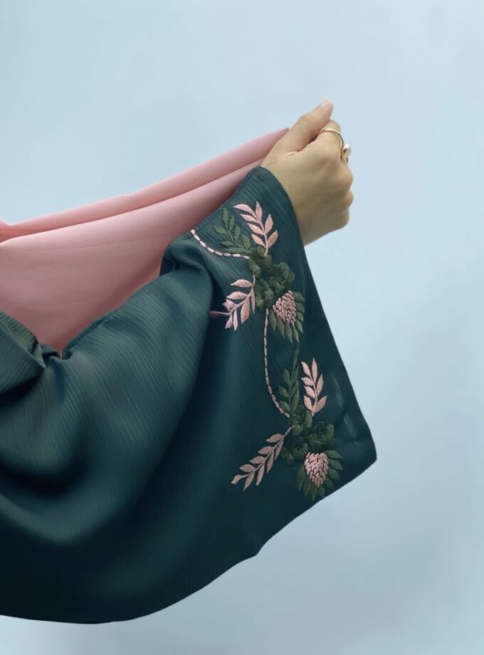 Green and pink Abaya