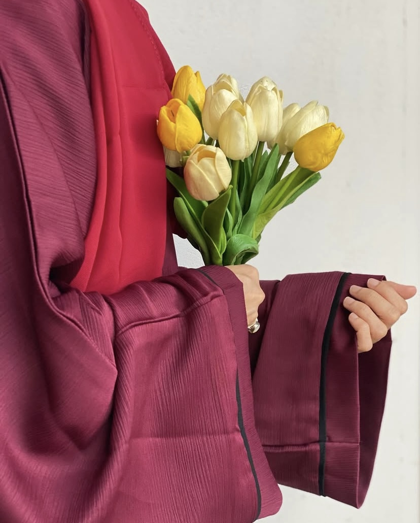 Basic Maroon Abaya - Image 3