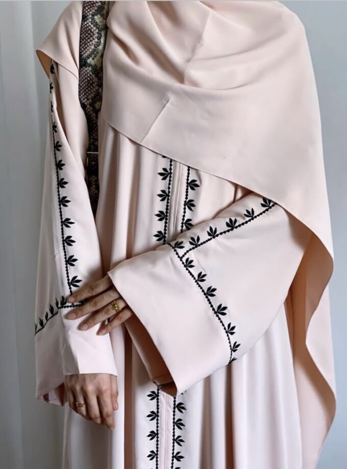 Beige embroidered Abaya