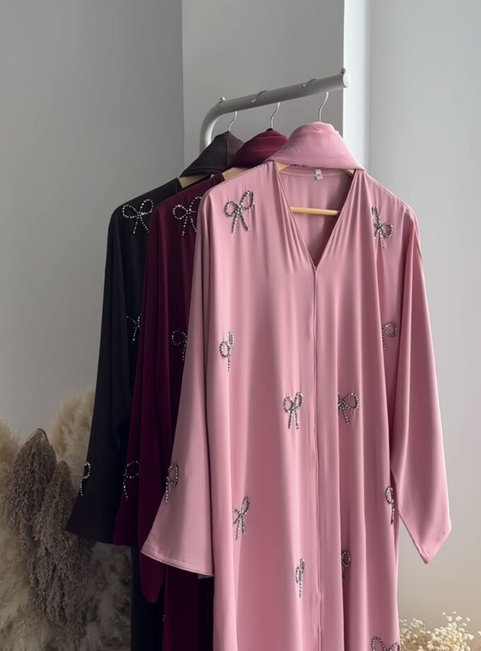 pink bow abaya 🎀