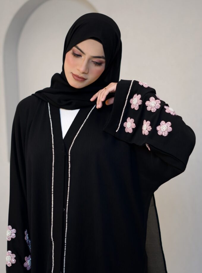 Amber abaya (floral sleeves)