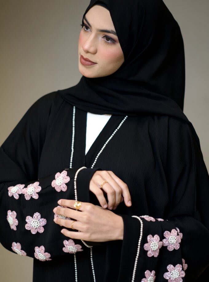Amber abaya (floral sleeves)